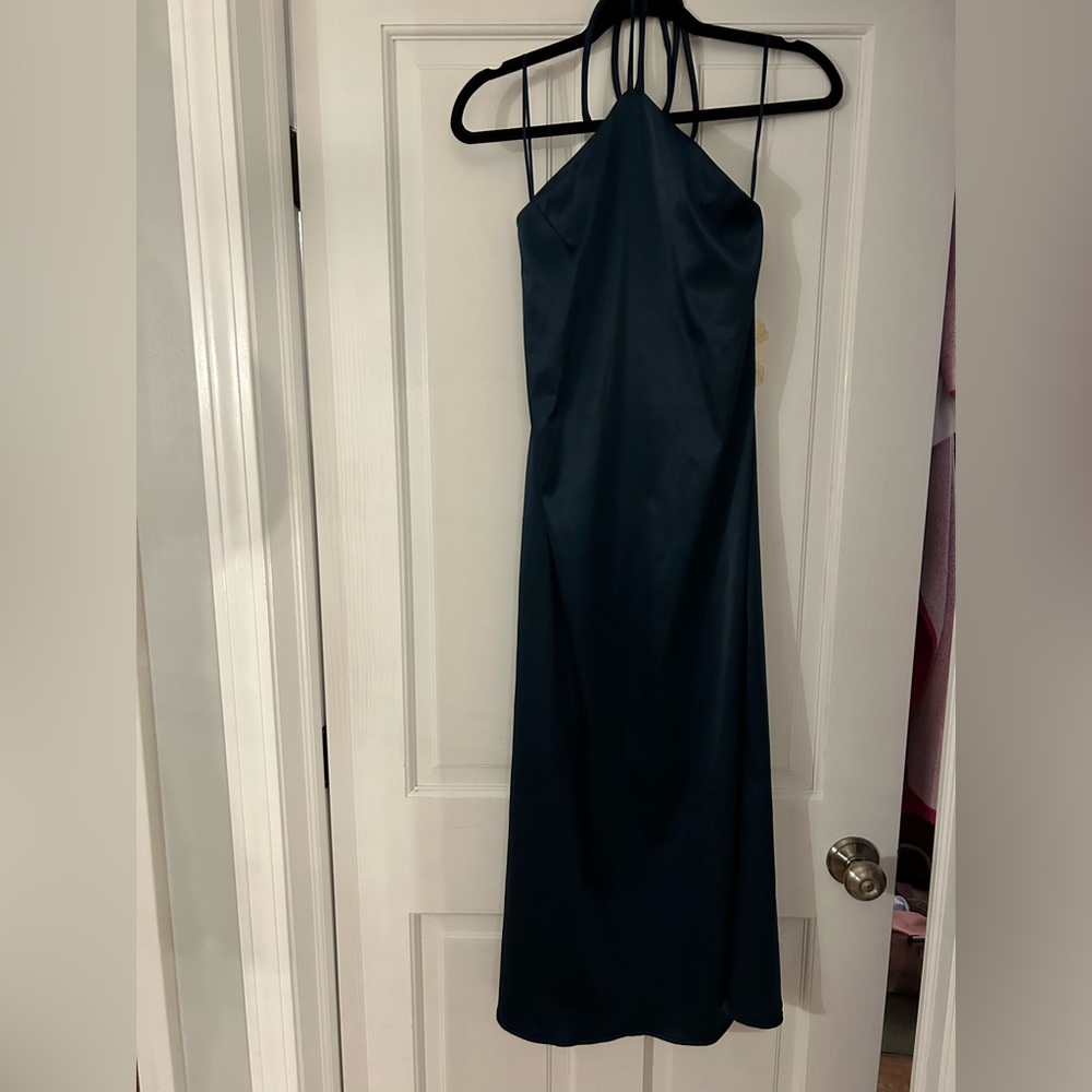 Long Green Dress size small, halter top and low back